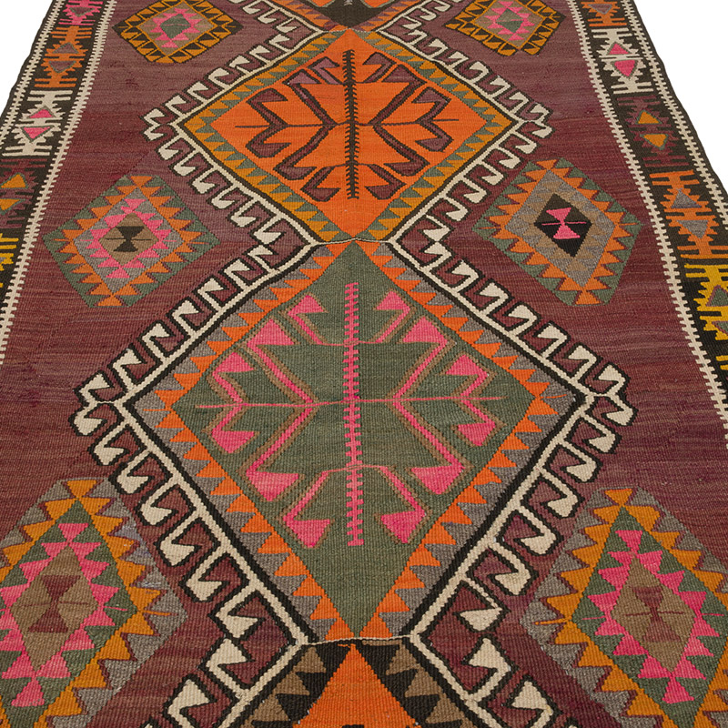 Vintage Kars Kilim Runner - 4' 9" x 13'  (57" x 156") - K0085987