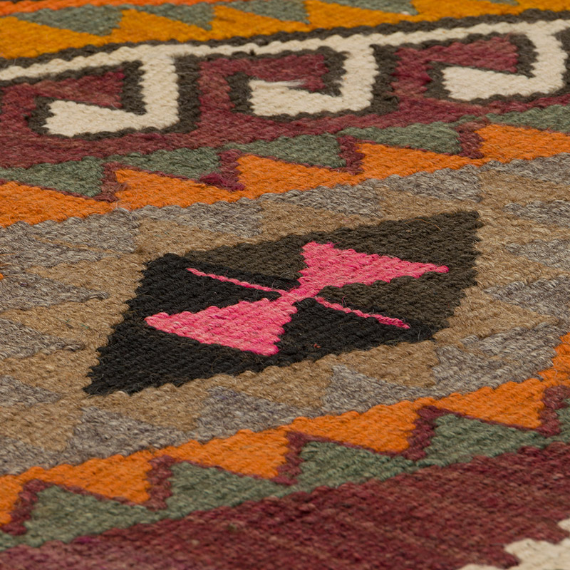 Vintage Kars Kilim Runner - 4' 9" x 13'  (57" x 156") - K0085987