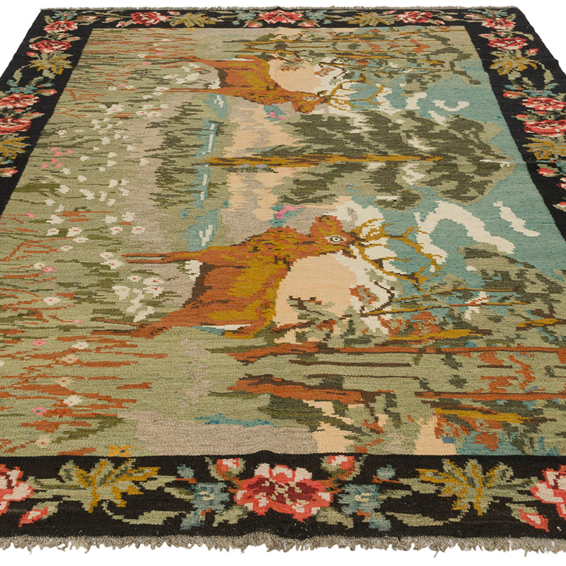 Vintage Handwoven Moldovan Kilim Rug - K0085997