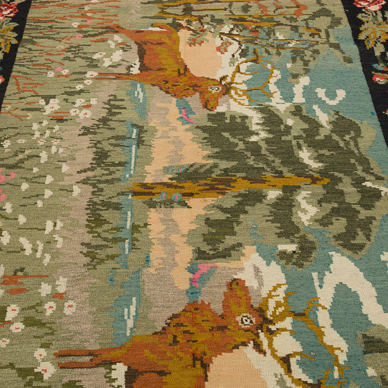 Vintage Handwoven Moldovan Kilim Rug - K0085997
