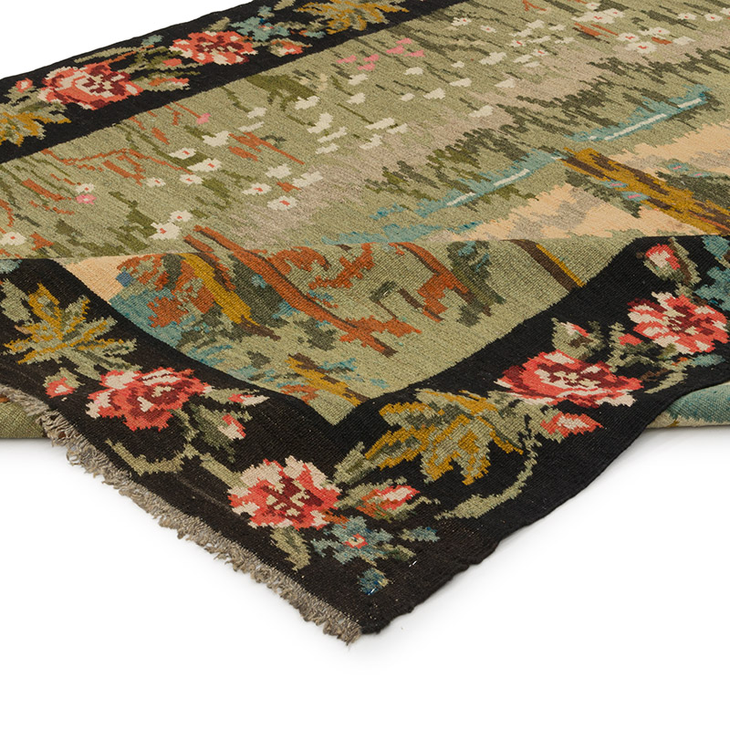 Vintage Handwoven Moldovan Kilim Rug - K0085997
