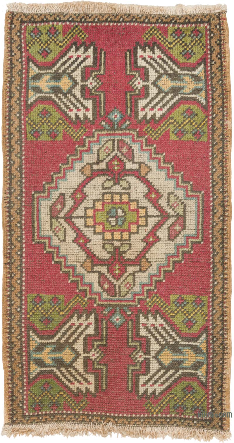 El Dokuma Vintage Halı - 53 cm x 95 cm - K0086002