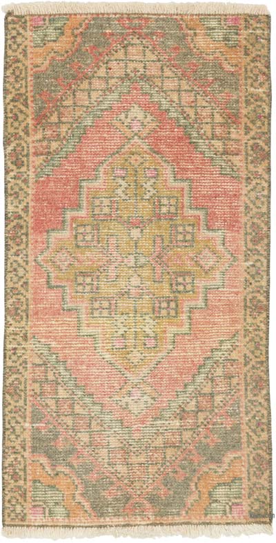 El Dokuma Vintage Halı - 48 cm x 93 cm
