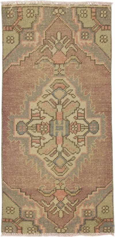 Alfombra Vintage Turca Anudada a Mano - 48 cm x 98 cm