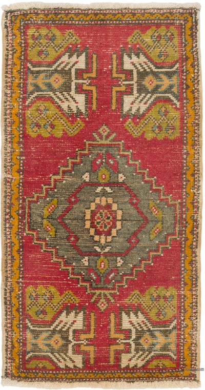 Alfombra Vintage Turca Anudada a Mano - 51 cm x 95 cm