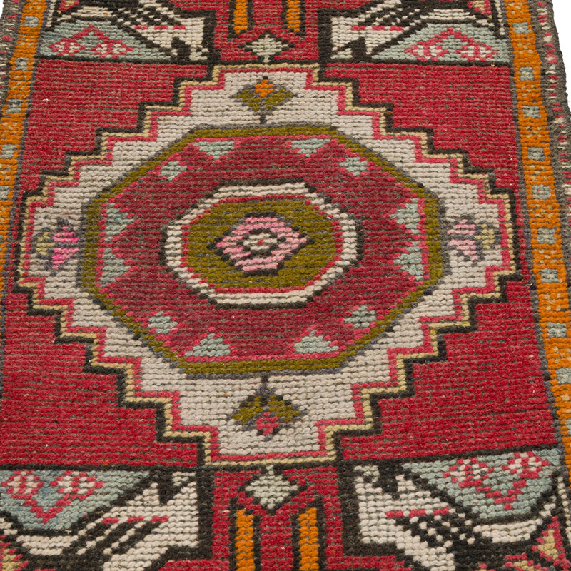 El Dokuma Vintage Halı - 49 cm x 92 cm - K0086014