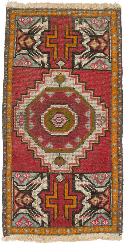 El Dokuma Vintage Halı - 49 cm x 92 cm