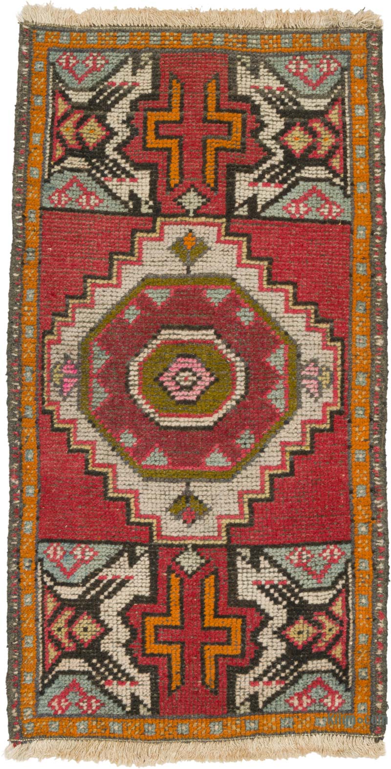El Dokuma Vintage Halı - 49 cm x 92 cm - K0086014