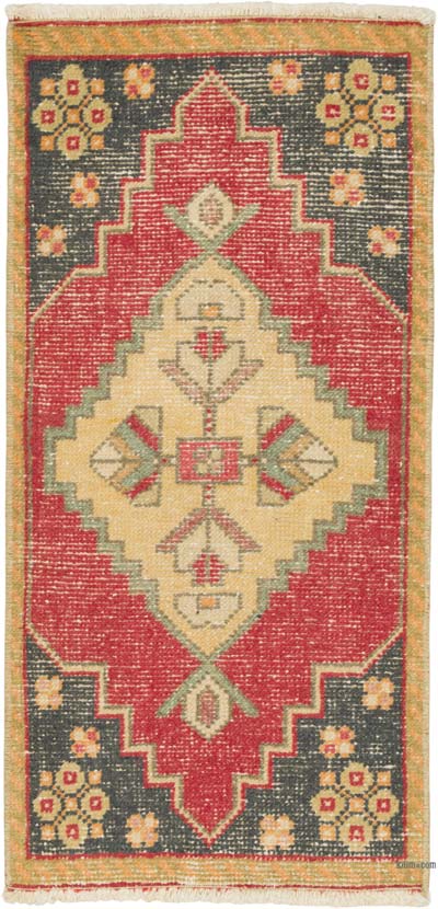Alfombra Vintage Turca Anudada a Mano - 46 cm x 94 cm