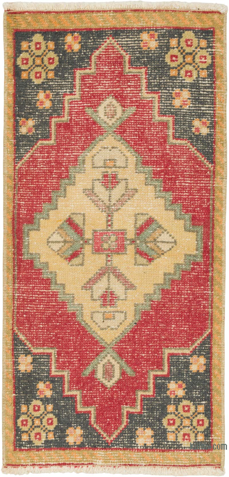 El Dokuma Vintage Halı - 46 cm x 94 cm - K0086015