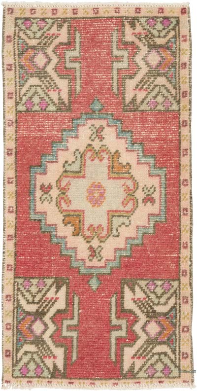El Dokuma Vintage Halı - 44 cm x 88 cm