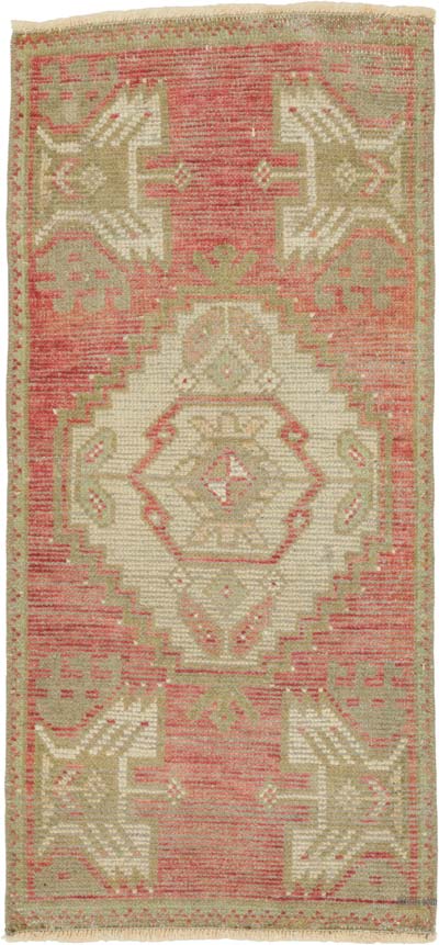 Alfombra Vintage Turca Anudada a Mano - 45 cm x 97 cm