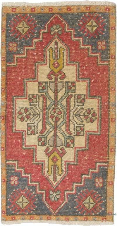 El Dokuma Vintage Halı - 46 cm x 85 cm