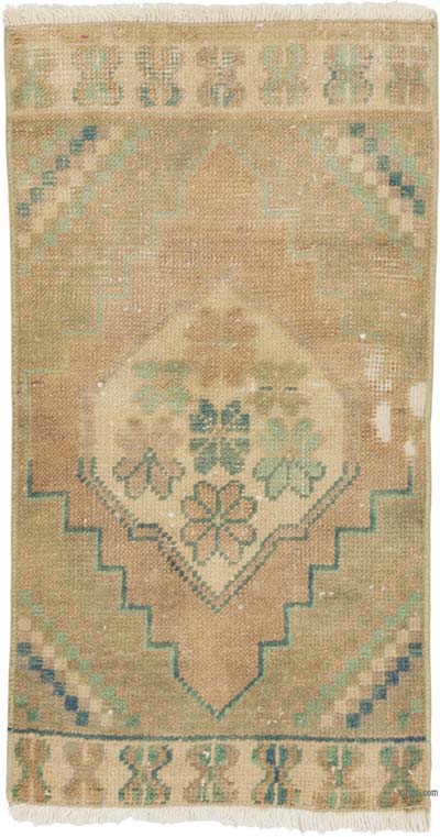 El Dokuma Vintage Halı - 44 cm x 81 cm