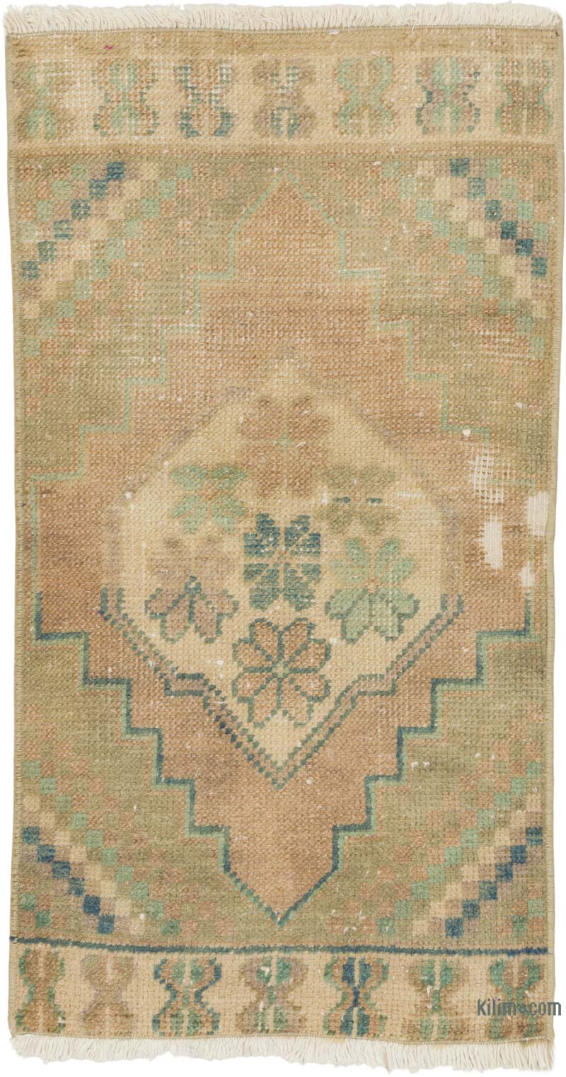 Alfombra Vintage Turca Anudada a Mano - 44 cm x 81 cm - K0086021