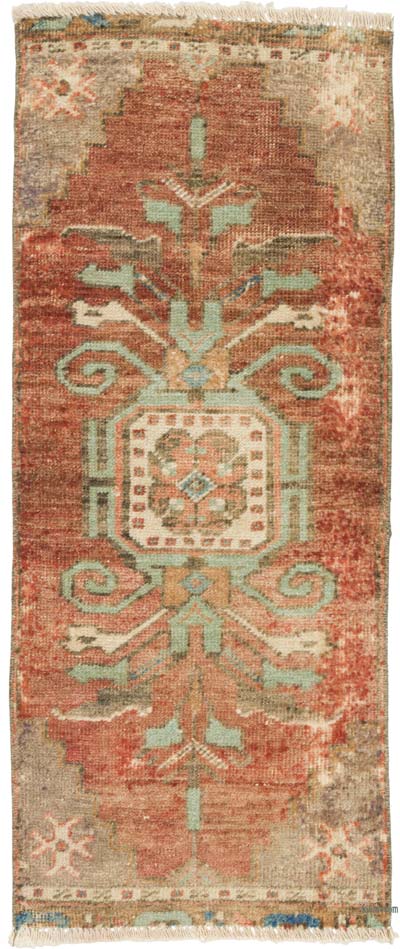 Alfombra Vintage Turca Anudada a Mano - 39 cm x 94 cm