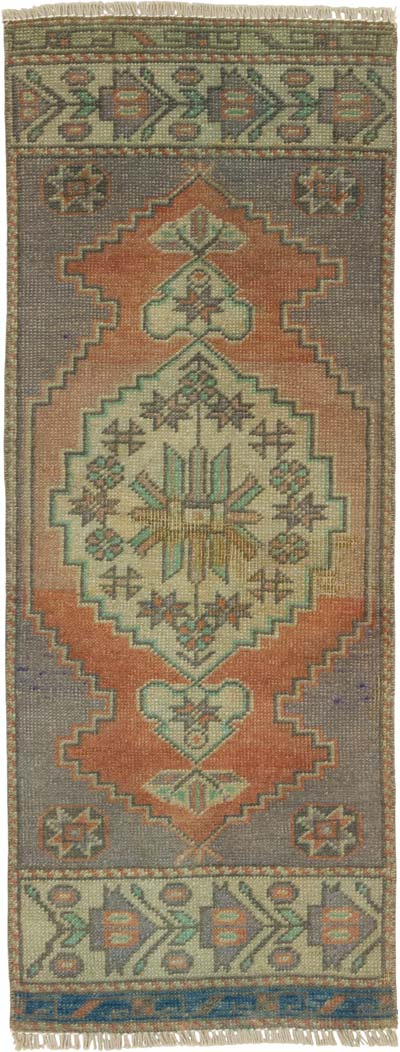 Alfombra Vintage Turca Anudada a Mano - 40 cm x 105 cm