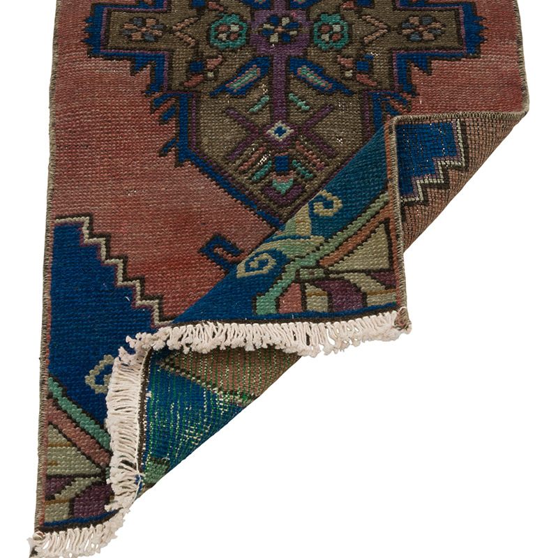 Alfombra Vintage Turca Anudada a Mano - 41 cm x 92 cm - K0086024