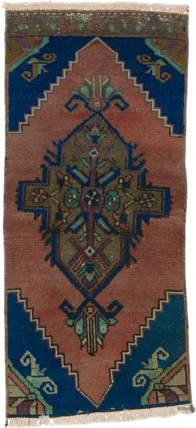 Alfombra Vintage Turca Anudada a Mano - 41 cm x 92 cm