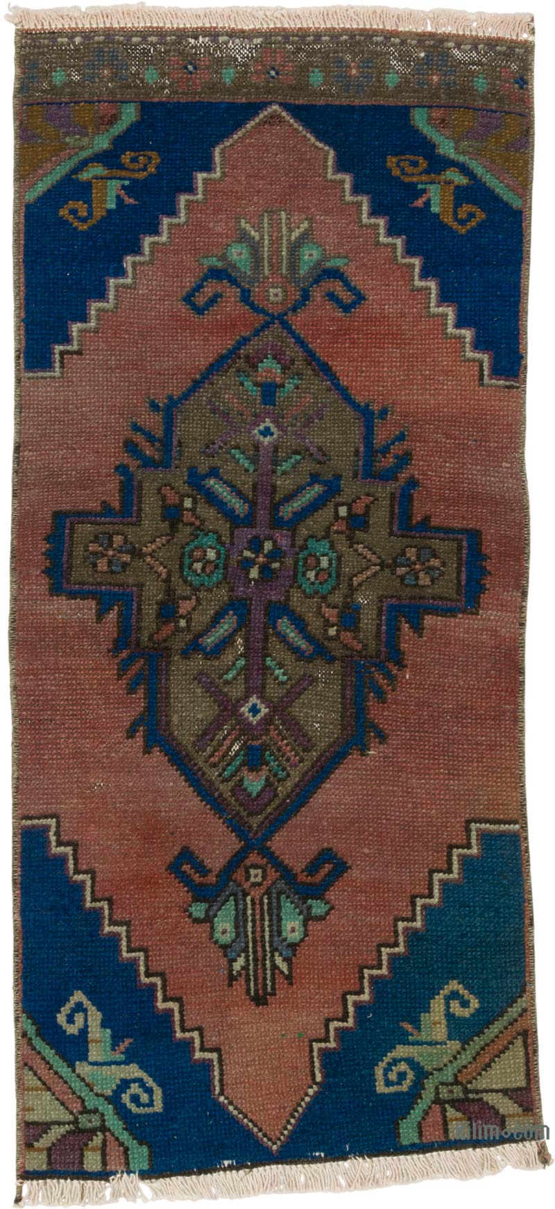 Alfombra Vintage Turca Anudada a Mano - 41 cm x 92 cm - K0086024