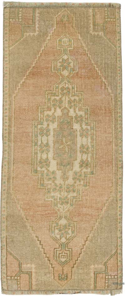 Vintage Turkish Hand-Knotted Rug - 1' 4" x 3' 2" (16" x 38")