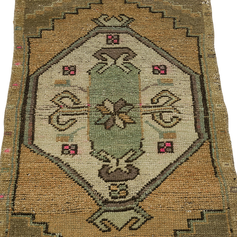 Alfombra Vintage Turca Anudada a Mano - 46 cm x 95 cm - K0086030