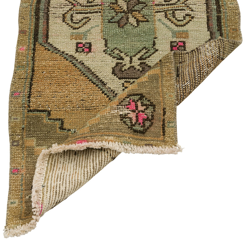 Alfombra Vintage Turca Anudada a Mano - 46 cm x 95 cm - K0086030
