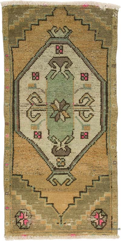 El Dokuma Vintage Halı - 46 cm x 95 cm