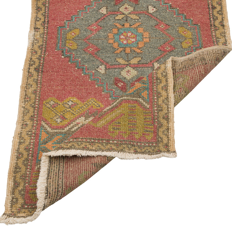 Alfombra Vintage Turca Anudada a Mano - 52 cm x 100 cm - K0086033