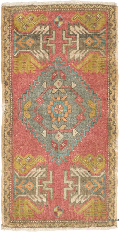 Alfombra Vintage Turca Anudada a Mano - 52 cm x 100 cm