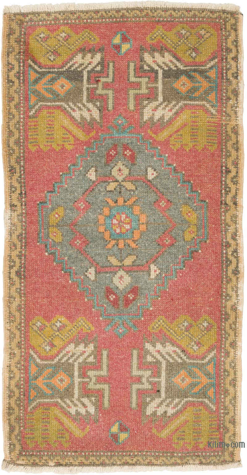 Alfombra Vintage Turca Anudada a Mano - 52 cm x 100 cm - K0086033