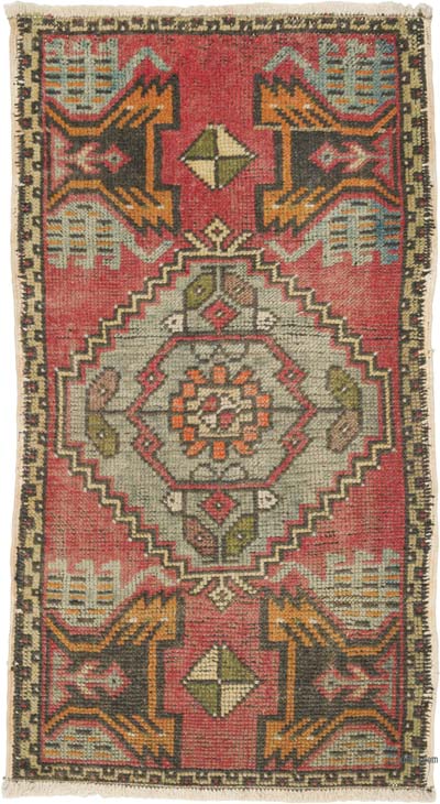 Alfombra Vintage Turca Anudada a Mano - 53 cm x 97 cm