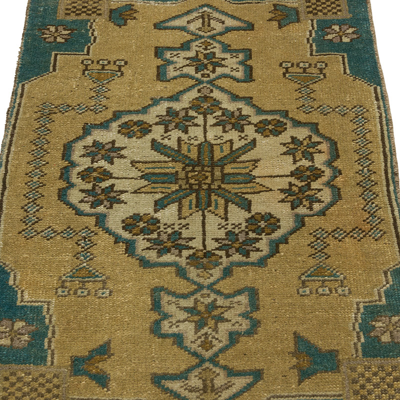 El Dokuma Vintage Halı - 47 cm x 96 cm - K0086042