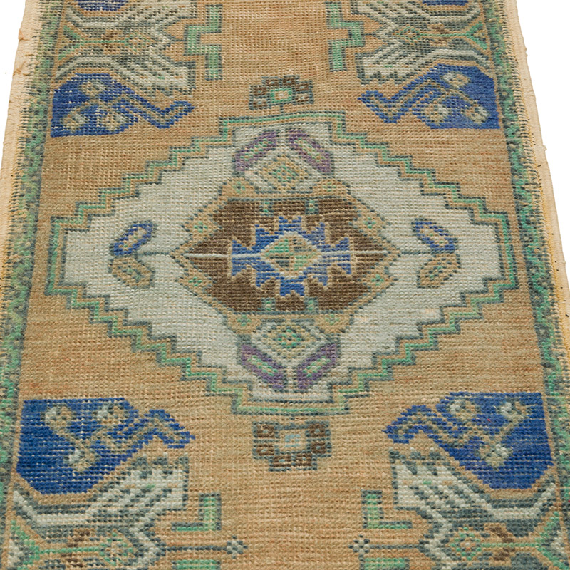 El Dokuma Vintage Halı - 44 cm x 87 cm - K0086047