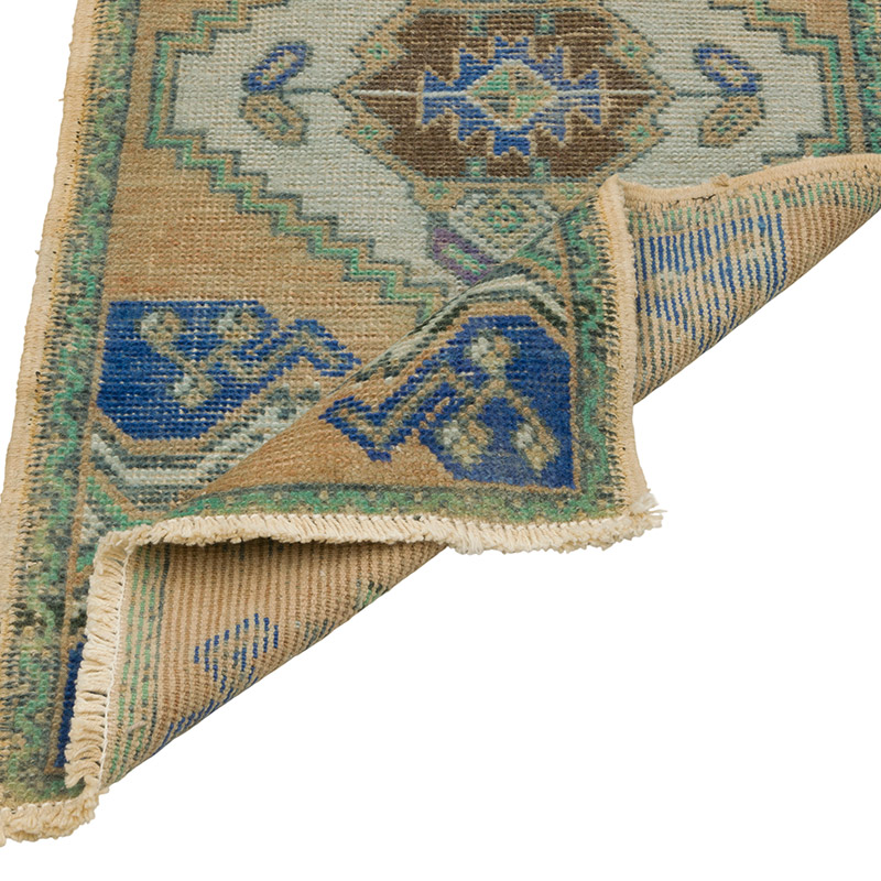 El Dokuma Vintage Halı - 44 cm x 87 cm - K0086047