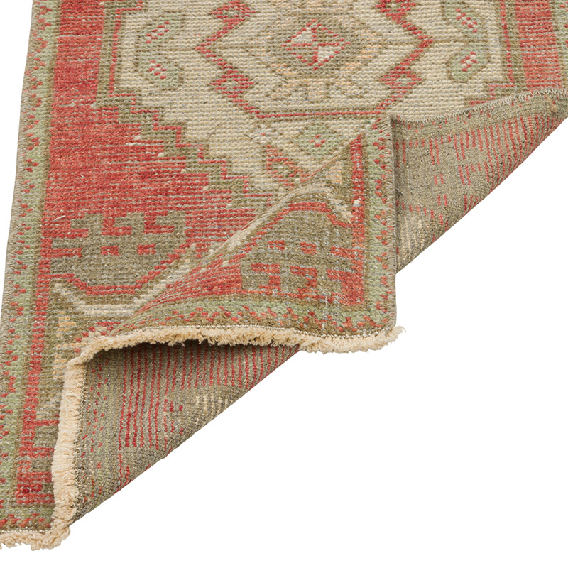 Alfombra Vintage Turca Anudada a Mano - 45 cm x 93 cm - K0086049