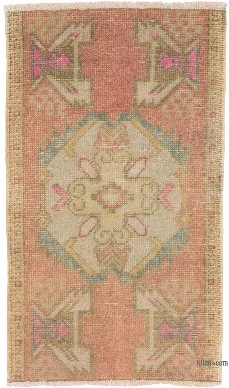 Alfombra Vintage Turca Anudada a Mano - 50 cm x 86 cm - K0086050