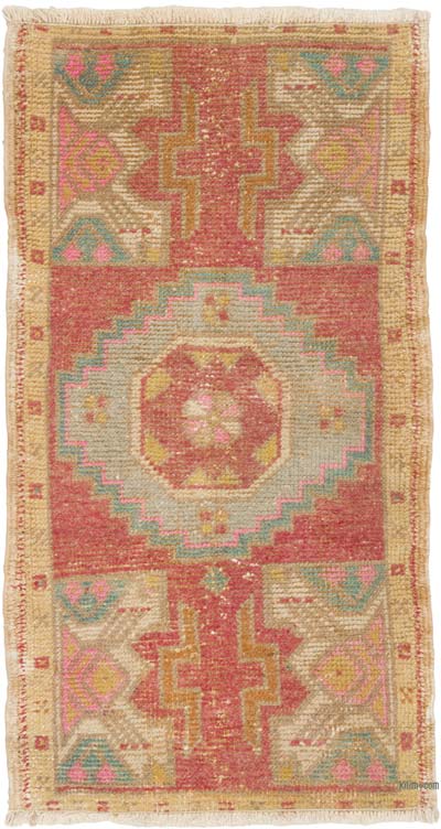 El Dokuma Vintage Halı - 49 cm x 90 cm
