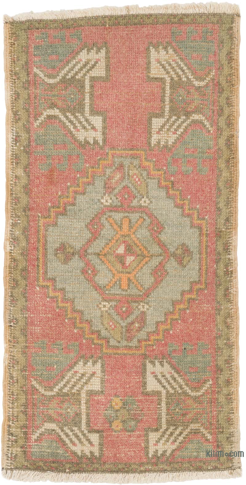 El Dokuma Vintage Halı - 46 cm x 91 cm - K0086054