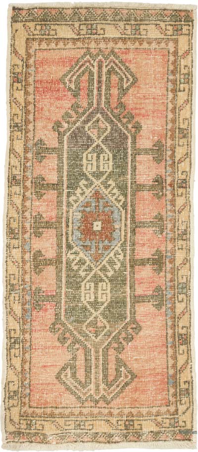 Alfombra Vintage Turca Anudada a Mano - 50 cm x 113 cm