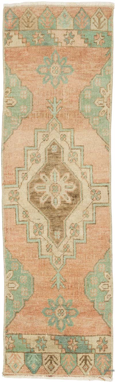 Alfombra Vintage Turca Anudada a Mano - 39 cm x 131 cm