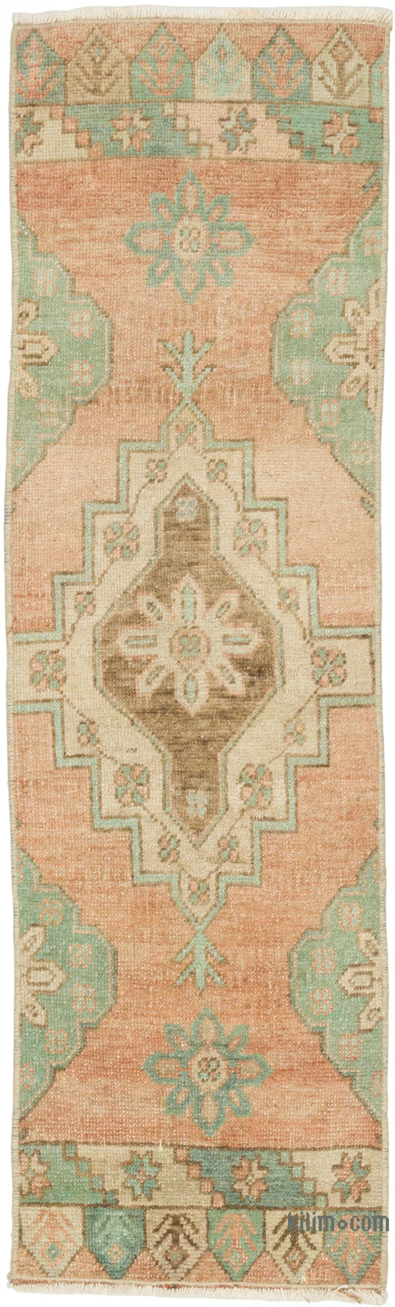 Alfombra Vintage Turca Anudada a Mano - 39 cm x 131 cm - K0086057