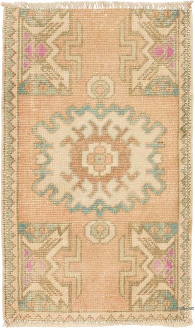 El Dokuma Vintage Halı - 54 cm x 90 cm