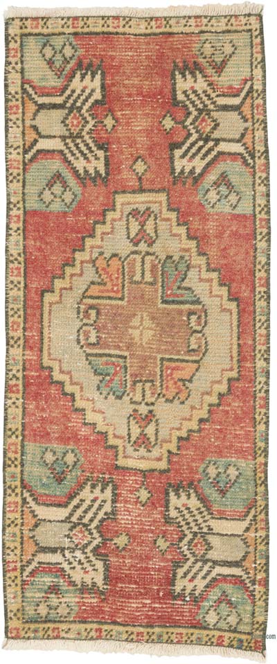 El Dokuma Vintage Halı - 41 cm x 98 cm