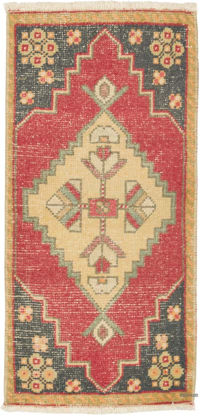 El Dokuma Vintage Halı - 46 cm x 96 cm