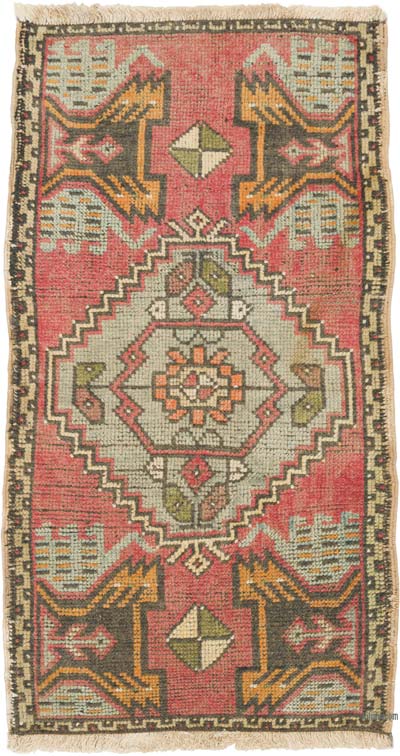 El Dokuma Vintage Halı - 51 cm x 94 cm