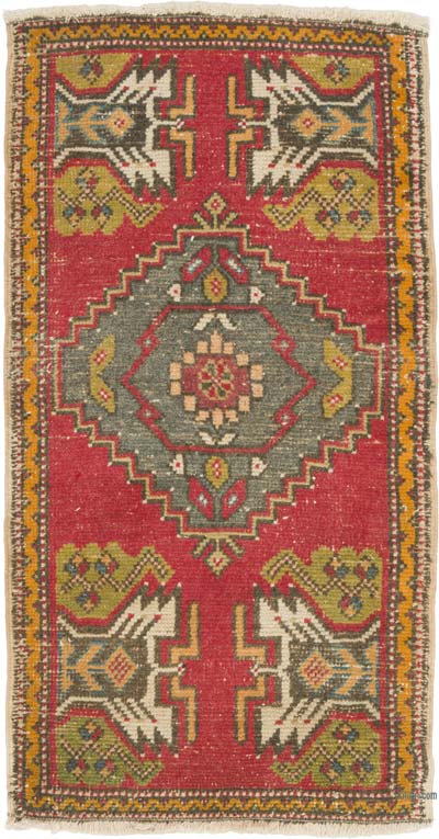 Vintage Turkish Hand-Knotted Rug - 1' 8" x 3' 2" (20" x 38")