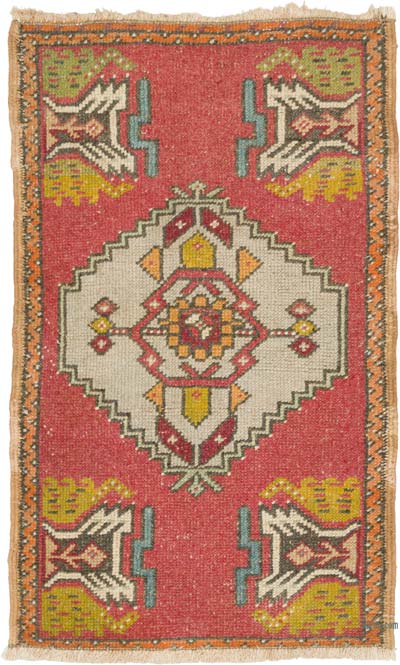 El Dokuma Vintage Halı - 53 cm x 87 cm