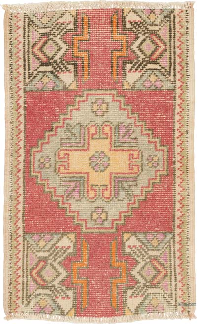El Dokuma Vintage Halı - 52 cm x 85 cm