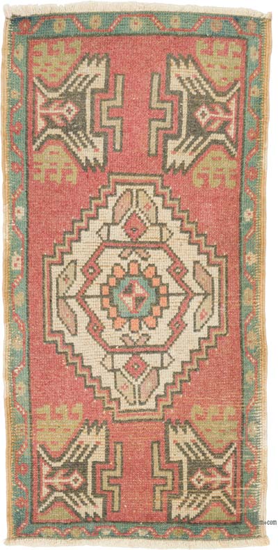 El Dokuma Vintage Halı - 48 cm x 98 cm